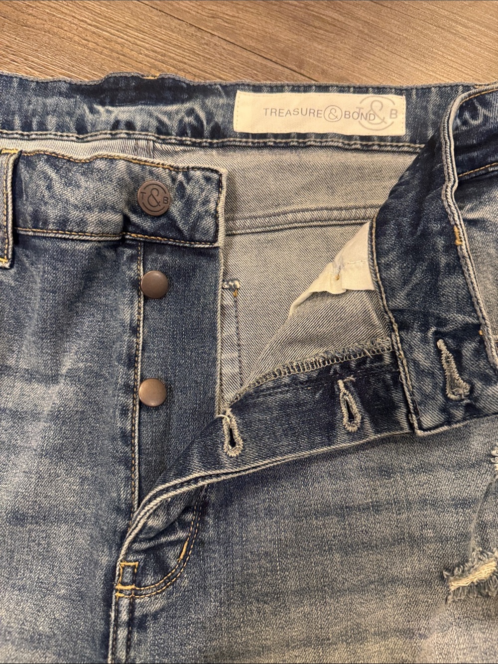🆕Treasure & Bond Foster Boyfriend High-Rise Denim Shorts. 32. NWT!🔥 - Picture 5 of 5